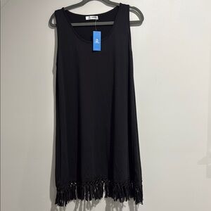 Cupshe Black Fringe Swim Coverup